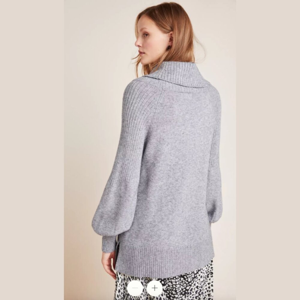 Anthropologie Paloma Oversized Gray Knit Tunic Sweater Medium - Picture 2 of 7